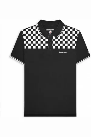 Lambretta Two Tone Tipped Uomo Polo SS0204-BLK/BIANCO