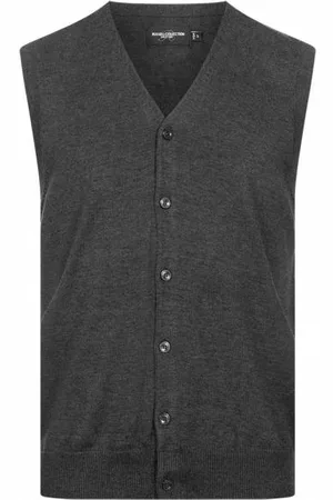 RUSSELL Uomo Cardigan Smanicato 0R719M0-Carbone-Marna