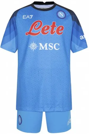 Emporio Armani SSC Neapel EA7 Bambini Divisa da calcio EASSCN23W01JR-AZZURRO