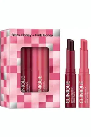 Clinique Almost Lipstick Black Honey + Pink Honey - Makeup Set - -duo Kit Almost Lipstick - Donna
