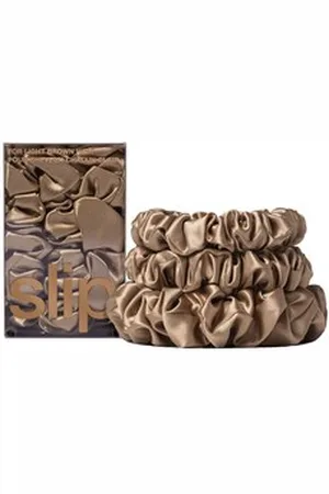 Slip Back To Basics - Elastici Di Pura Seta Per Capelli Castano Chiaro - -scrunchies Midi /large Light Brown - Donna