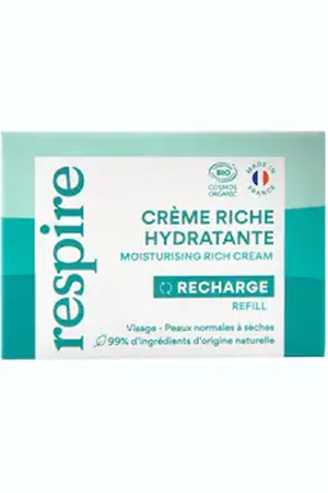 RESPIRE Ricarica Per Crema Ricca Idratante - Crema Per Il Viso Formato Viaggio - -crème Riche Hydratante Recharge 50ml - Donna