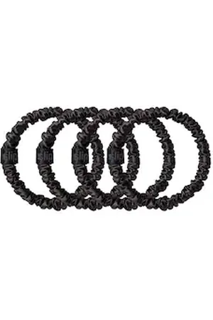 Slip Scrunchies In Pura Seta Skinny - 4 Scrunchies - -scrunchies Pure Silk Skinny Black - Donna