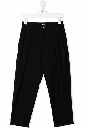 Balmain Pantaloni gamba larga con bottone dorato