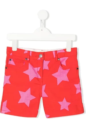 Stella McCartney Shorts rossi con stelle rosa