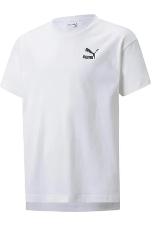 PUMA T-shirt bianca con logo nero