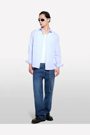 Sisley Camicia Tinto Filo Azzurra, Uomo