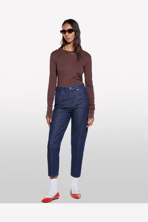 Sisley Jeans Mom Fit Blu, Donna