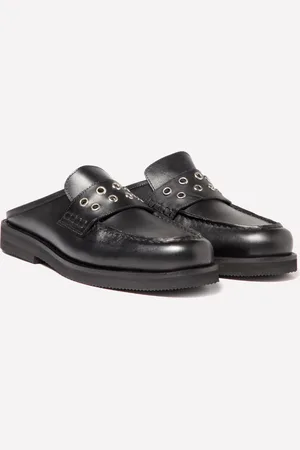 Sisley Sabot In Pelle Con Occhielli, Donna