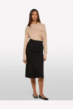 Sisley Gonna Di Jeans Svasata Nera, Donna