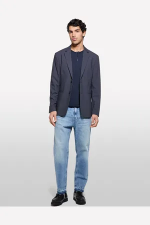 Sisley T-shirt Serafino Blu, Uomo