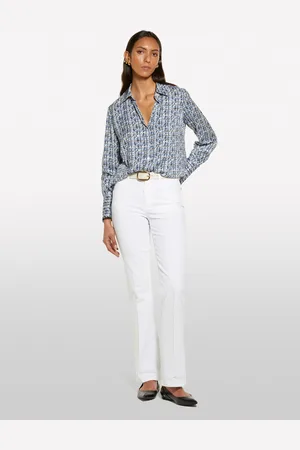 Sisley Pantaloni Flare Fit Bianchi, Donna