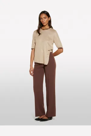 Sisley Maglia A Maniche Corte Dorata, Donna