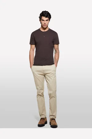 Sisley T-shirt Serafino Marrone, Uomo