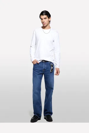 Sisley T-shirt A Maniche Lunghe Slim Fit Bianca, Uomo