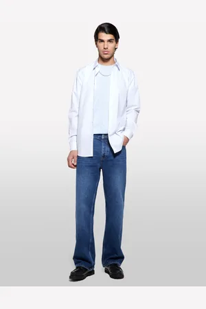 Sisley T-shirt A Maniche Corte Slim Fit Blu, Uomo