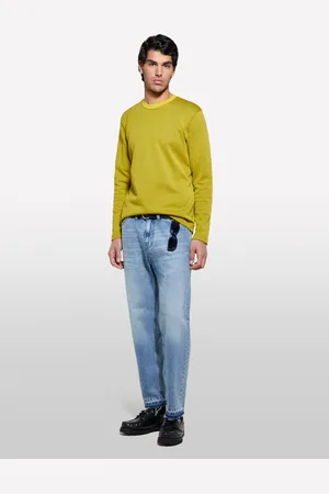 Sisley T-shirt Gialla A Maniche Lunghe Con Patch, Uomo