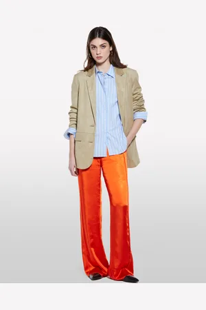 Sisley Pantaloni Palazzo Rossi In Raso, Donna