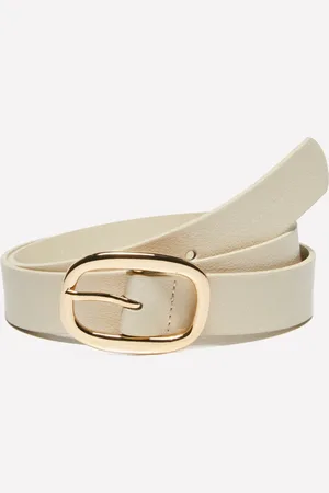 Sisley Cintura Bianco Panna Con Fibbia Ovale, Donna