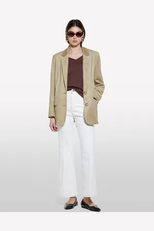 Sisley T-shirt Scollo A V Marrone, Donna
