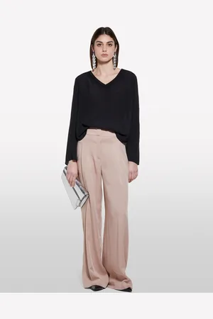 Sisley Blusa Nera Con Scollo A Contrasto, Donna
