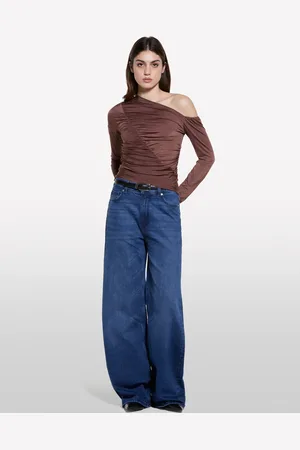 Sisley Jeans Style 72 Wide Fit Blu, Donna