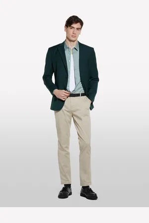 Sisley Camicia Slim Fit Stampata Verde, Uomo