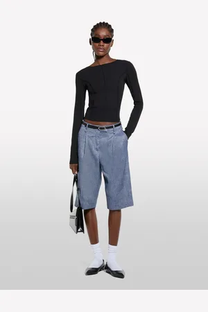 Sisley T-shirt Nera Con Cuciture, Donna