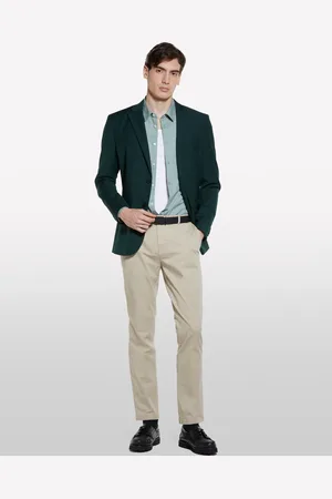 Sisley Camicia Slim Fit Stampata Verde, Uomo