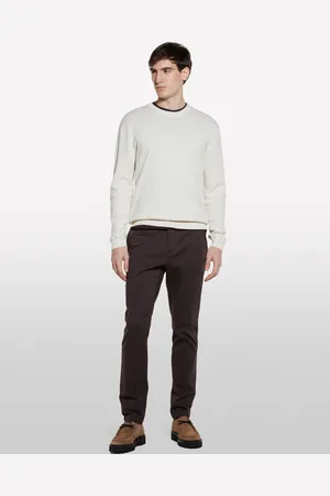 Sisley Pantaloni Chino Slim Fit Marrone, Uomo