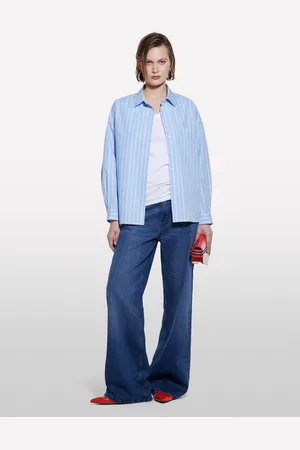 Sisley T-shirt Scollo A V Bianca, Donna