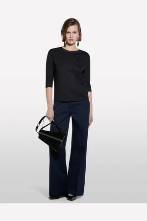 Sisley T-shirt Nera Con Inserti In Tulle, Donna
