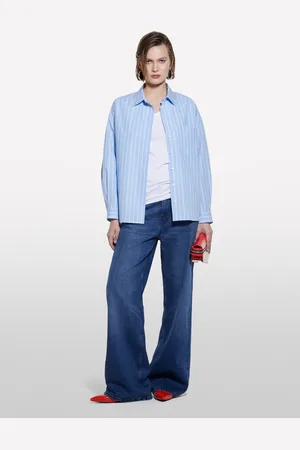 Sisley T-shirt Scollo A V Bianca, Donna