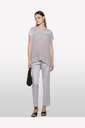 Sisley Pantaloni Grigi A Sigaretta, Donna