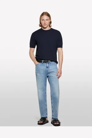 Sisley Maglia Blu A Maniche Corte, Uomo