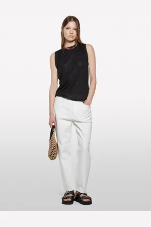 Sisley Canotta Nera Regular Fit, Donna