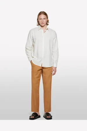 Sisley Camicia In Misto Lino A Righe, Uomo