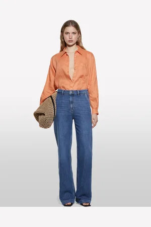 Sisley Jeans Wide Fit Scuro, Donna