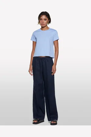 Sisley T-shirt Boxy Fit Azzurra, Donna