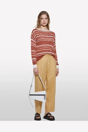 Sisley Pantaloni Relaxed Fit In 100% Lino, Donna