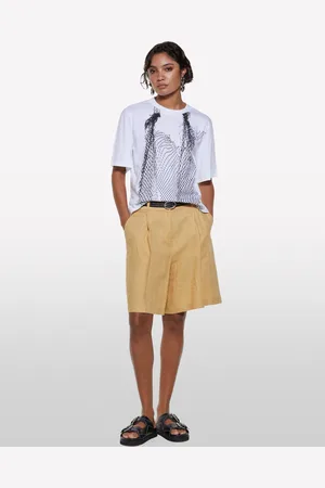 Sisley T-shirt Bianca Con Stampa Rete, Donna