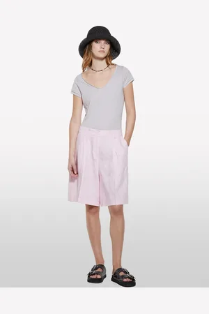 Sisley T-shirt Grigia Con Scollo A V, Donna