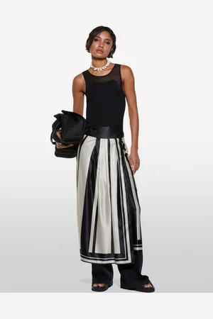Sisley Canotta Nera Con Tulle, Donna