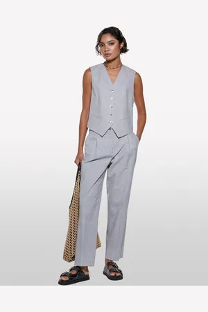 Sisley Chino Grigi Slim Fit Tinto Filo, Donna