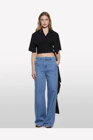 Sisley Jeans Wide Fit Chiaro, Donna