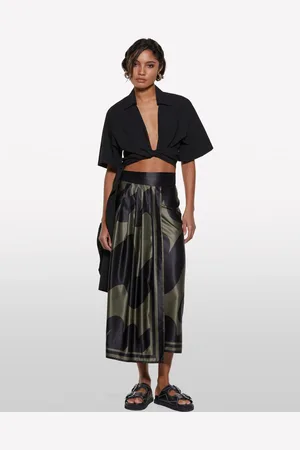 Sisley Camicia Nera Incrociata, Donna