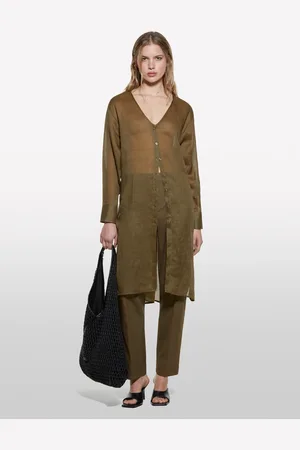 Sisley Camicia Lunga Con Spacchi, Donna
