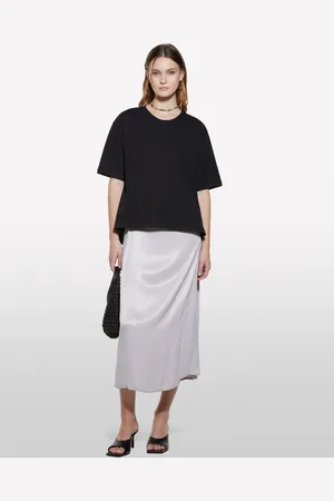 Sisley T-shirt Nera Con Apertura Dietro, Donna