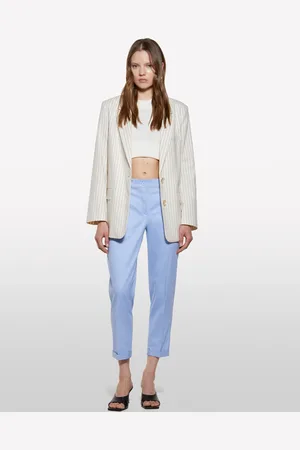 Sisley Pantaloni Azzurri A Sigaretta, Donna