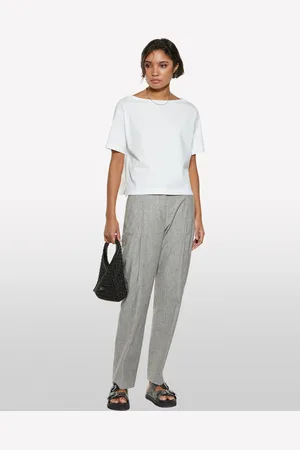 Sisley T-shirt Cropped Bianca Boxy Fit, Donna